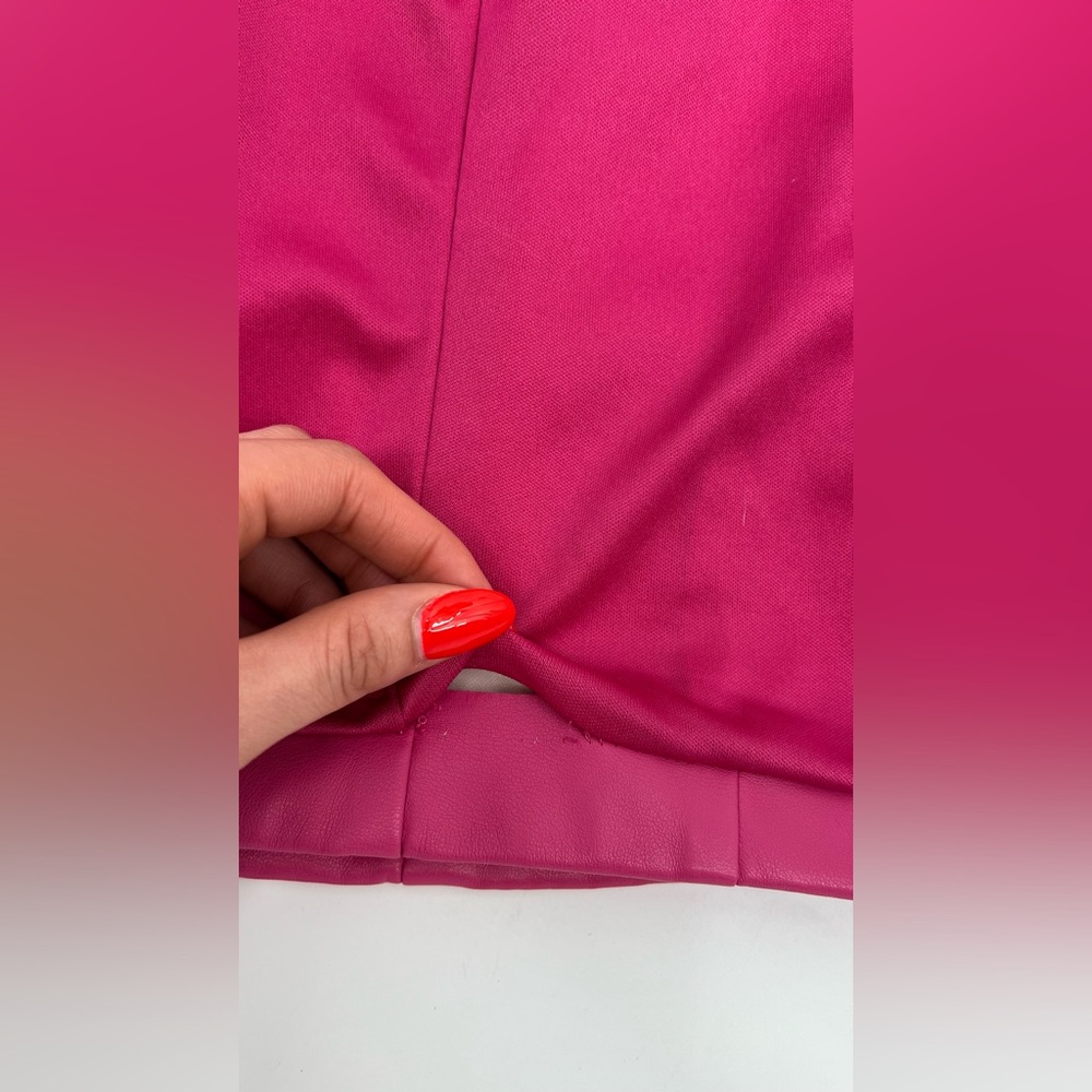 Faux leather hot pink rhinestone mini dress S Barbiecore party club Vegas Bday - Picture 15 of 16
